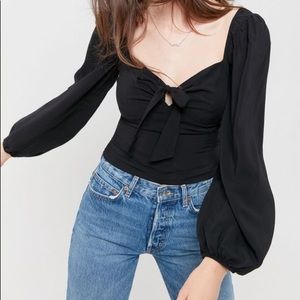 Reformation Black Rosalind Top